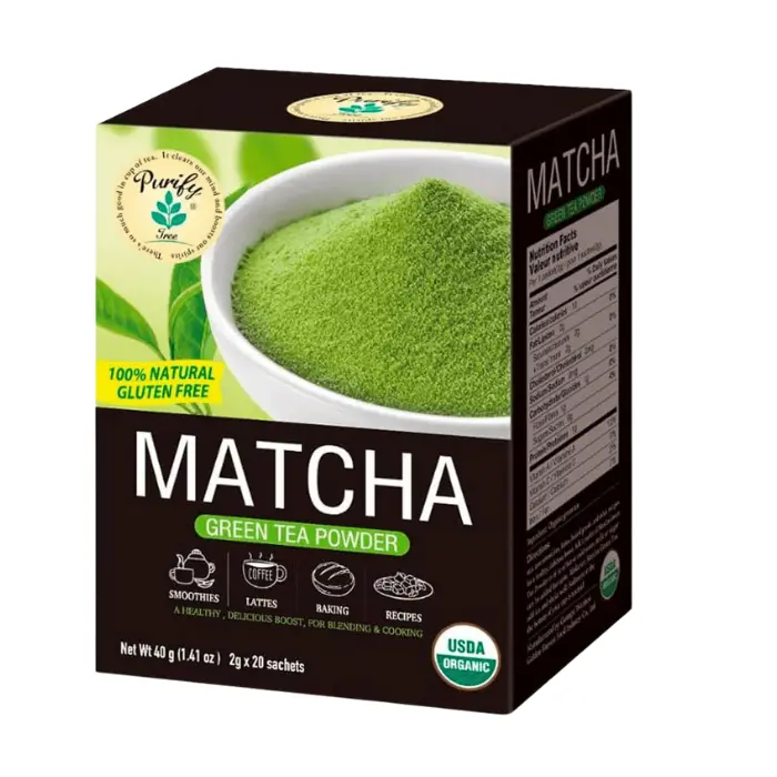 Matcha Green Tea Powder 20 sachets Purify Free