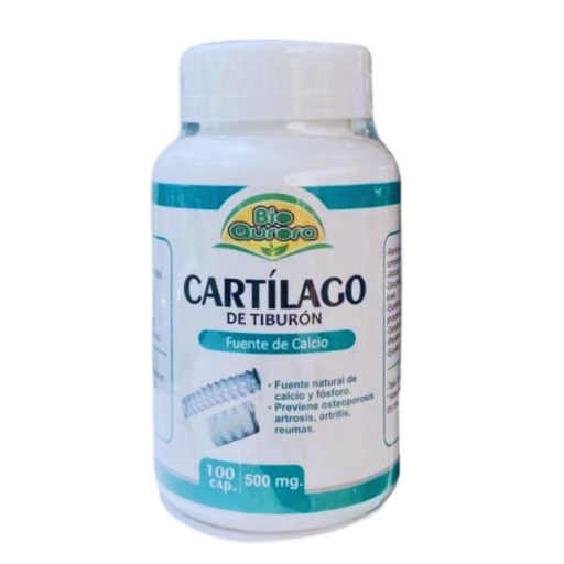 [MNH081] Cartílago de Tiburón 500mg 100 cápsulas Bio Aurora