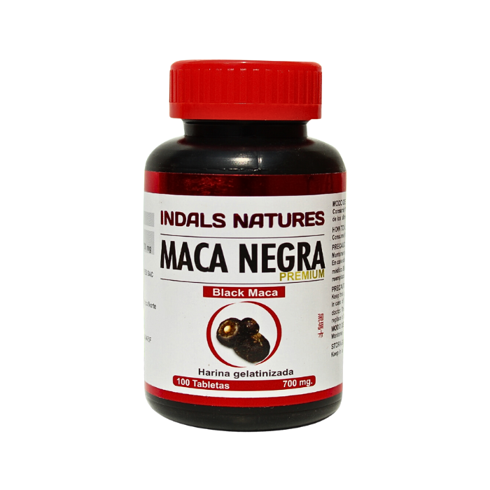 Maca Negra y Roja Gelatinizada 700mg 100 Cápsulas Indals Natures
