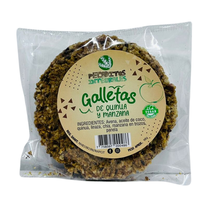 [MNH000545] Galleta de Avena Quinua y Manzana 90g - Pecaditos Integrales
