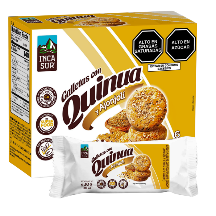 Galletas De Quinua Con Ajonjoli Caja (6 Paquetes) Incasur