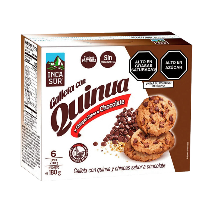 [MNH000576] Galletas de Quinua con Chispas de Chocolate Caja (6 Paquetes) Incasur