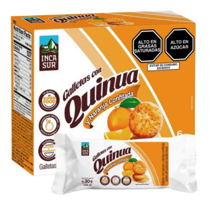 Galletas de Quinua con Naranja y Confitada Caja (6 Paquetes) Incasur