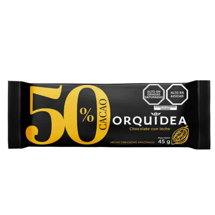  Chocolate con Lecha 50% Cacao 45g Orquídea