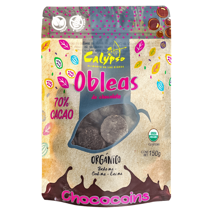 Oblea de chocolate 70% Cacao 150g Calypso