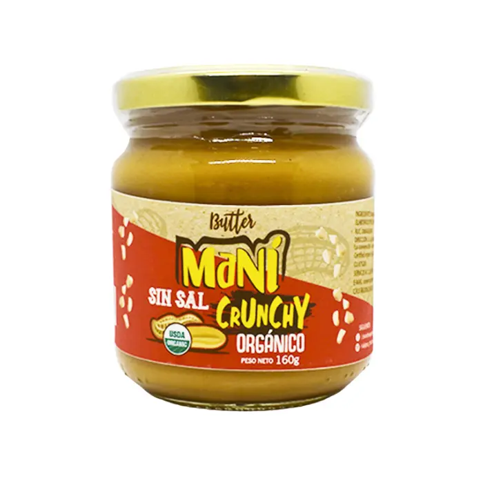 Mantequilla De Maní Crunchy Orgánico 160gr Butter Calypso 