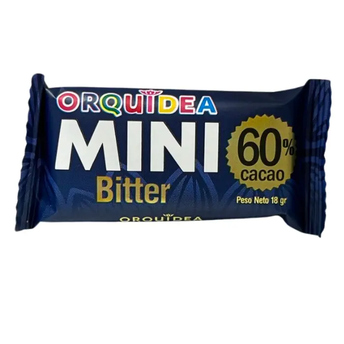 Chocolate Mini Bitter 60% 18g Cacao Orquidea 