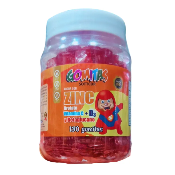 Gomitas De Zinc(niño) 130unid Sottcor