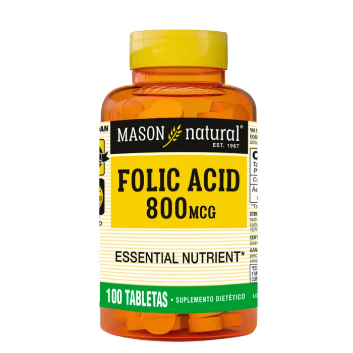 Folic Acid 800MCG 100 tab. Mason Natural
