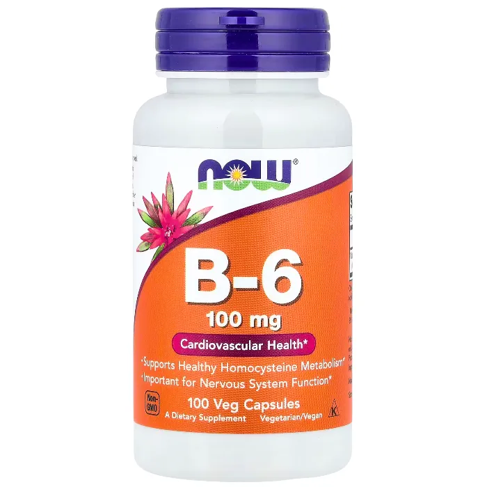 Vitamina B6 100mg 100 Cápsulas Now