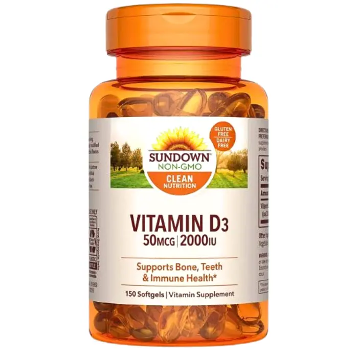 Vitamina D3 50MCG 2000iu 150cap.blandas Sundown