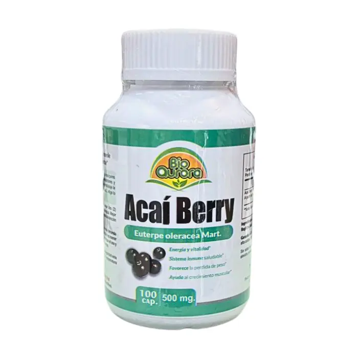 Acai Berry 500mg 100 Cápsulas Bio Aurora