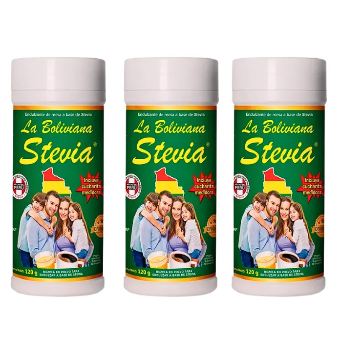 Pack Stevia La Boliviana Polvo 120g Nutra Stevia (3 Unidades)