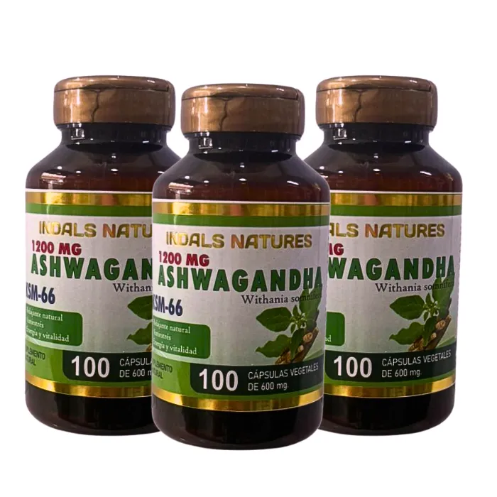 Pack Ashwagandha 1200mg 100cap. Indals Natures (3 Unidades)