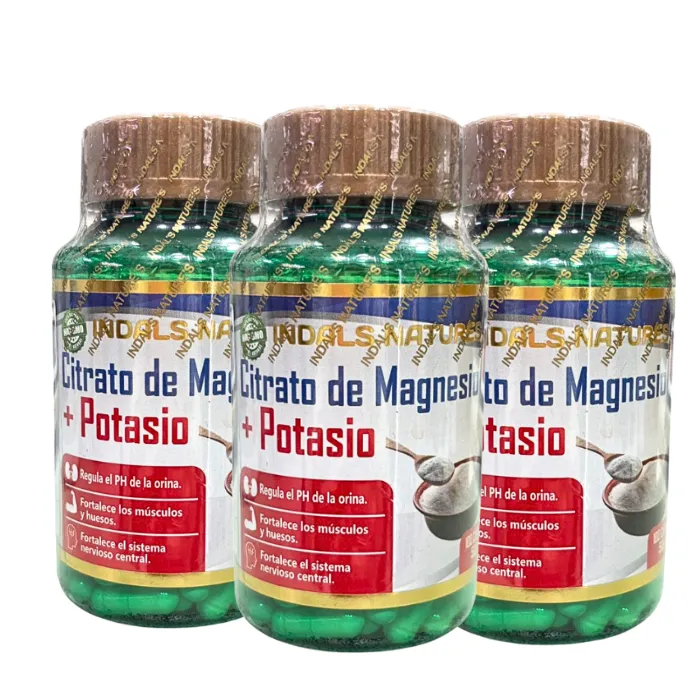 Pack Citrato de Potasio 100cápsulas 800mg Indals Natura (3 Unidades)