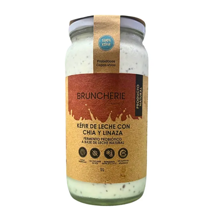 KEFIR DE LECHE CON CHÍA Y LINAZA 1L BRUNCHERIE
