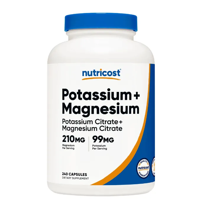 Potassium (99MG) Magnesium (210MG) Citrate 240Capsulas. NUTRICOST