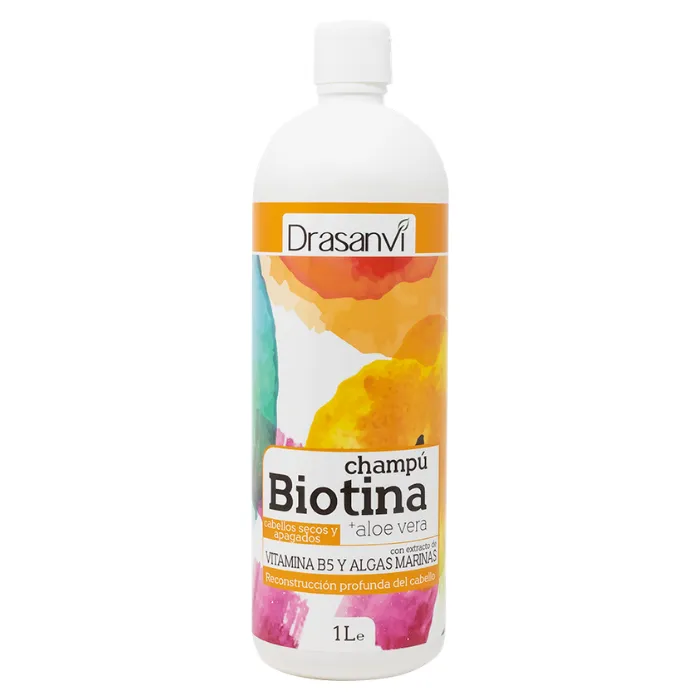Champú Biotina y Aloe Vera Cabello Seco y Apagado 1L DRASANVI