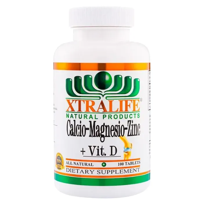CALCIO - MAGNESIO - ZINC + VIT D 100 TABLETAS XTRALIFE