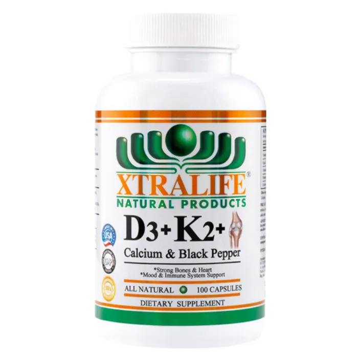Vitamina D3 + K2 + Calcium & Black Pepper 100cap. XTRALIFE