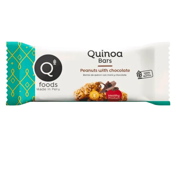 Barra Quinua con maní y chocolate 20g QFOODS