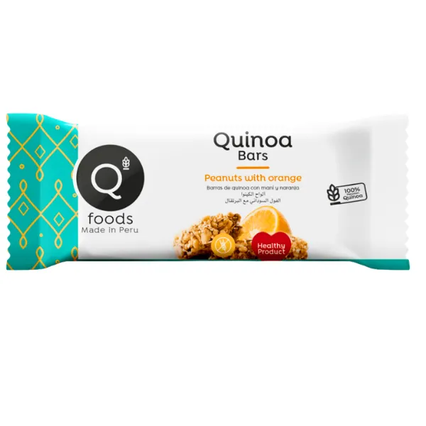 Barra Quinua maní con naranja  20g QFOODS
