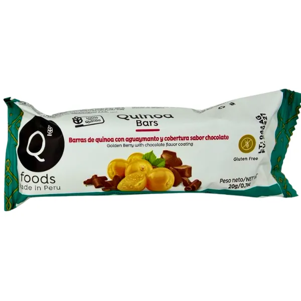 Barra Quinua aguaymanto con chocolate  20g QFOODS