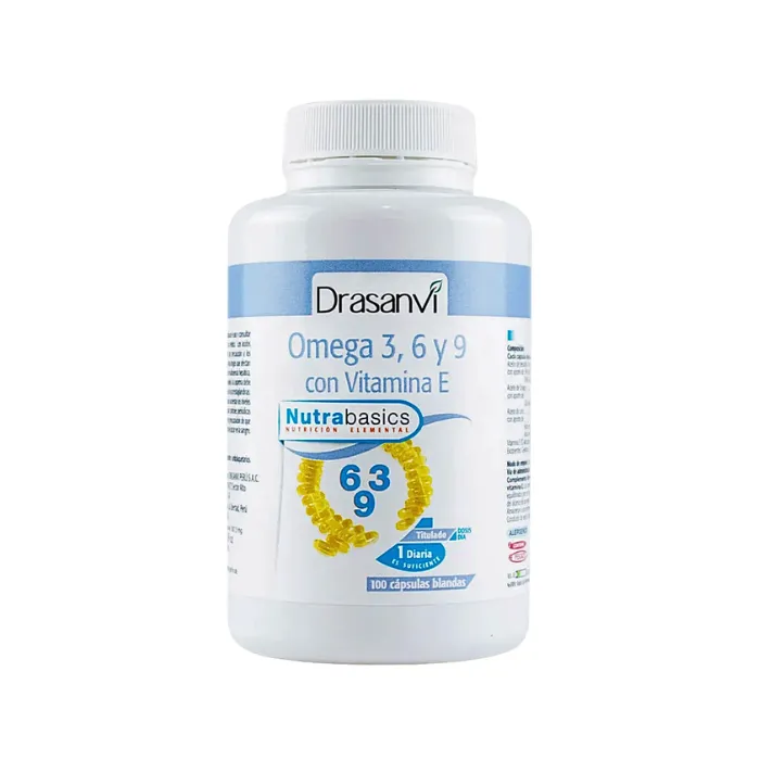 Omega 3, 6 y 9 + Vitamina E 100 Cápsulas Blandas DRASANVI