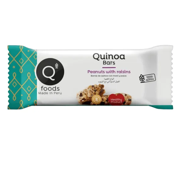 Barra de Quinua, Mani con pasas 30g QFOODS