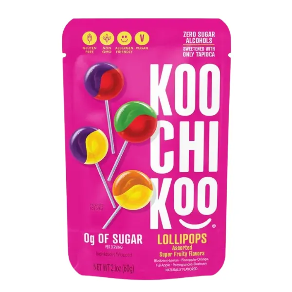 Paletas de Caramelo Veganas sin Gluten y sin Azúcar 10 und  KOOCHIKOO