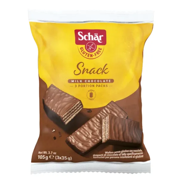 Barquillos recubiertos de chocolate sin gluten con Avellanas 105g SCHAR