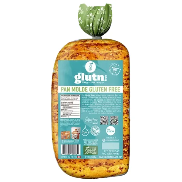 Pan GLUTEN FREE Molde 500g LIVE LOWCARB