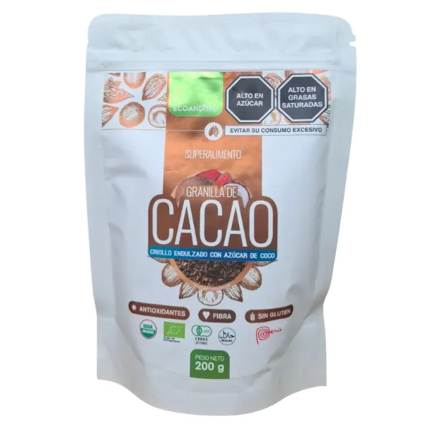 Granilla de Cacao Criollo Orgánica 200g Ecoandino