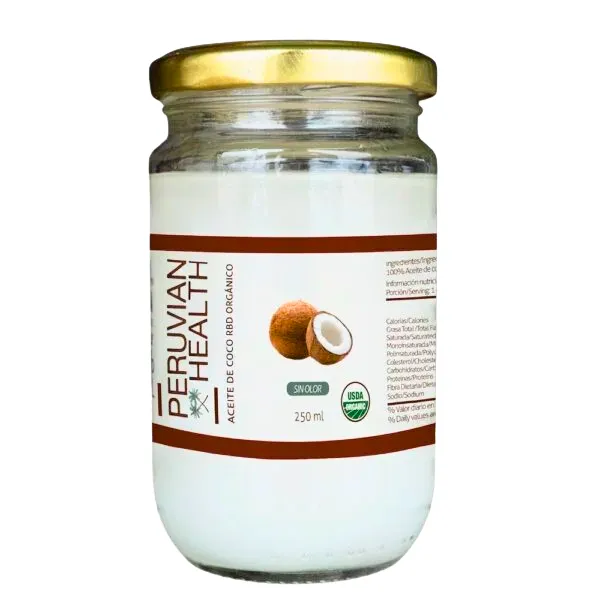 Aceite de coco orgánico sin olor 250ml Peruvian Health