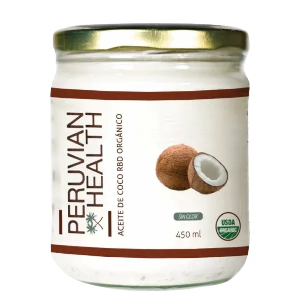 Aceite de coco orgánico sin olor 450ml Peruvian Health