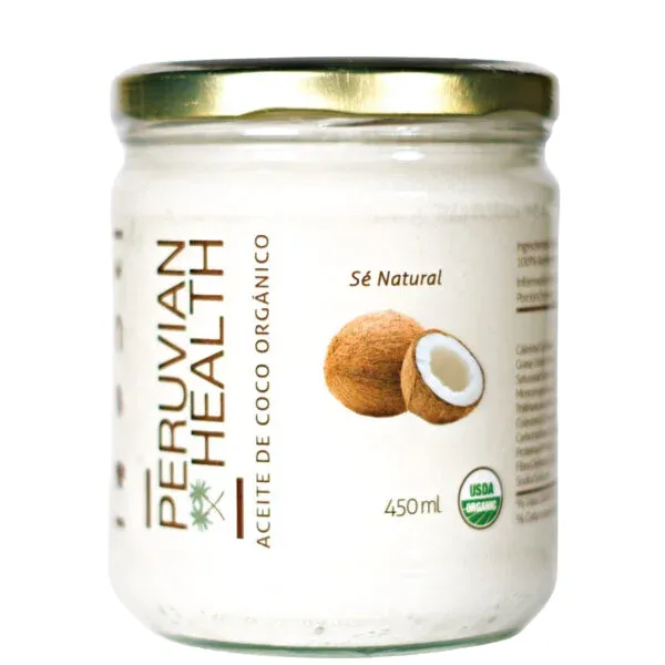 Aceite de Coco Virgen Orgánico 450ml Peruvian Health