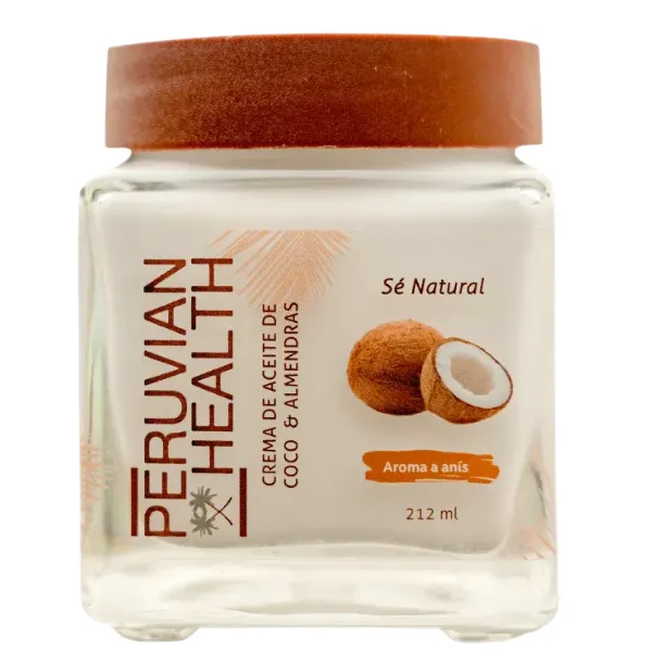 Crema de aceite de coco y almendras 212ml Peruvian Health
