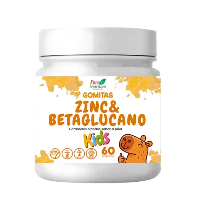 ZINC & BETAGLUCANO 60 GOMITAS NIÑO PERÚ NUTRITION