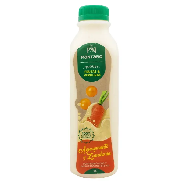 Yogurt Probiotico Aguaymanto Zanahoria 1L Mantaro
