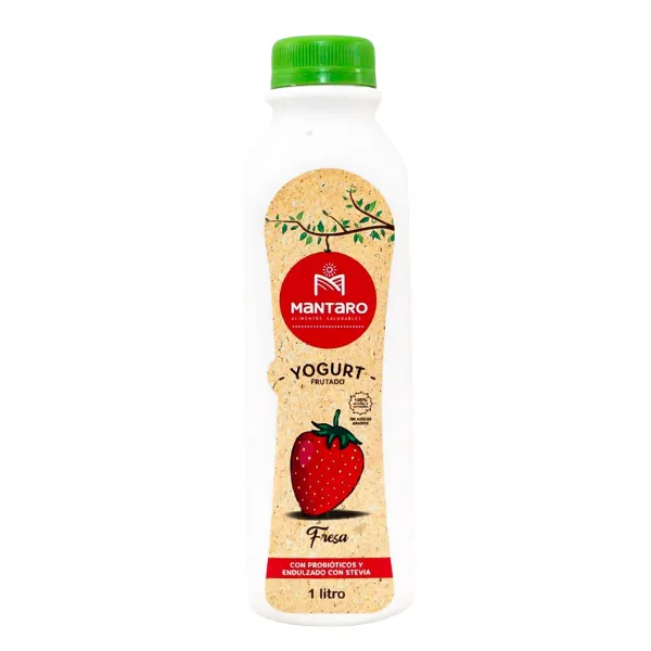 Yogurt Probiotico Fresa 1L Mantaro