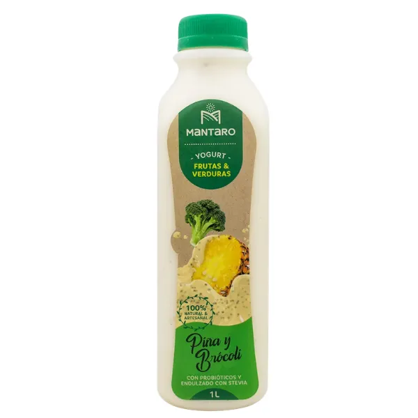 Yogurt Probiotico Piña Brocoli 1L Mantaro