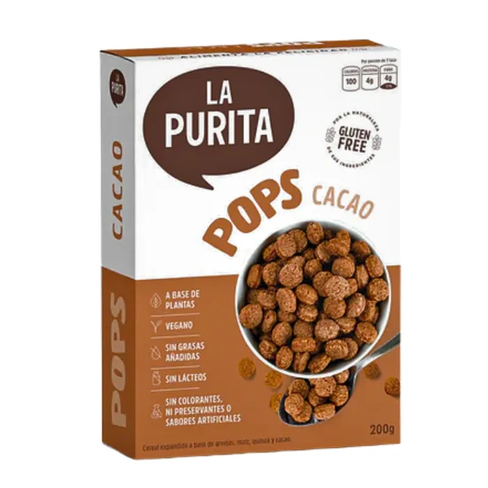Cereal Pops Cacao 200g La Purita