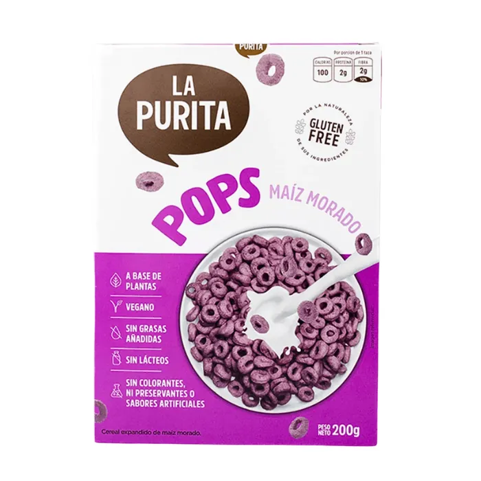 Cereal Pops Maíz Morado 200g La Purita