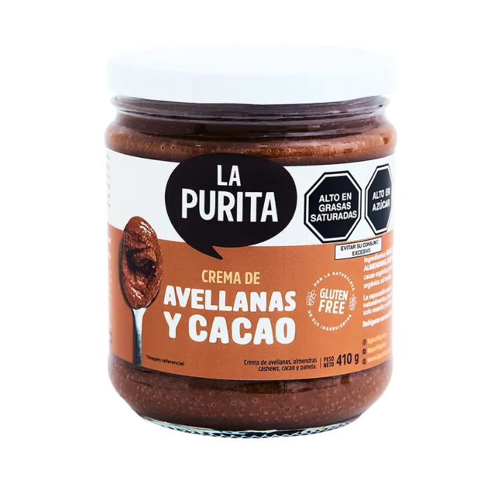 Crema de Avellanas y Cacao 410g La Purita