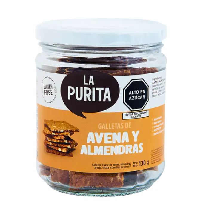 Galletas sin Relleno de Avena y Almendras 130g La Purita