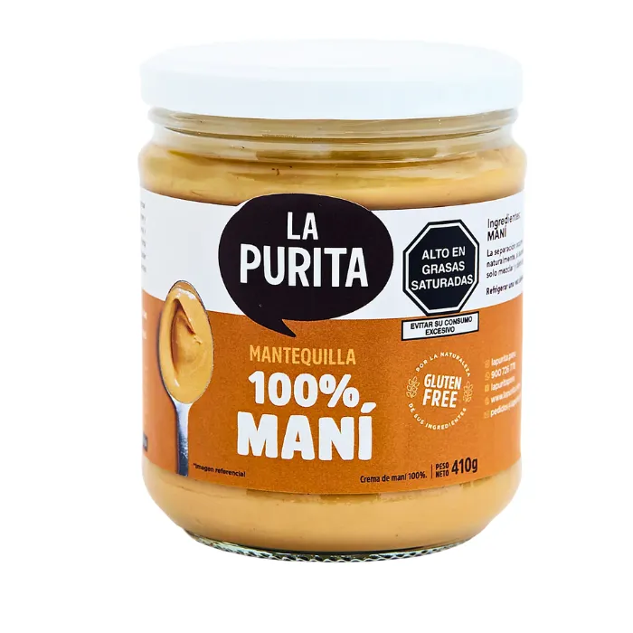 Mantequilla 100% Maní 170g La Purita