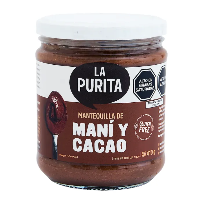 Mantequilla de Maní y Cacao 410g La Purita