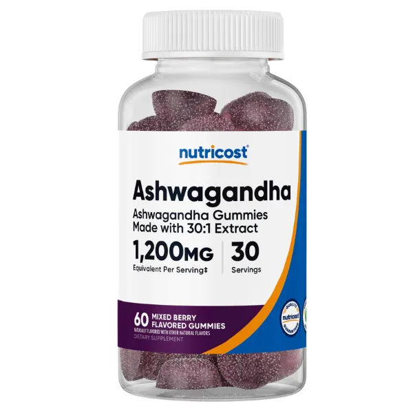 Gomitas de Ashwagandha 1200mg 60 Unidades Nutricost