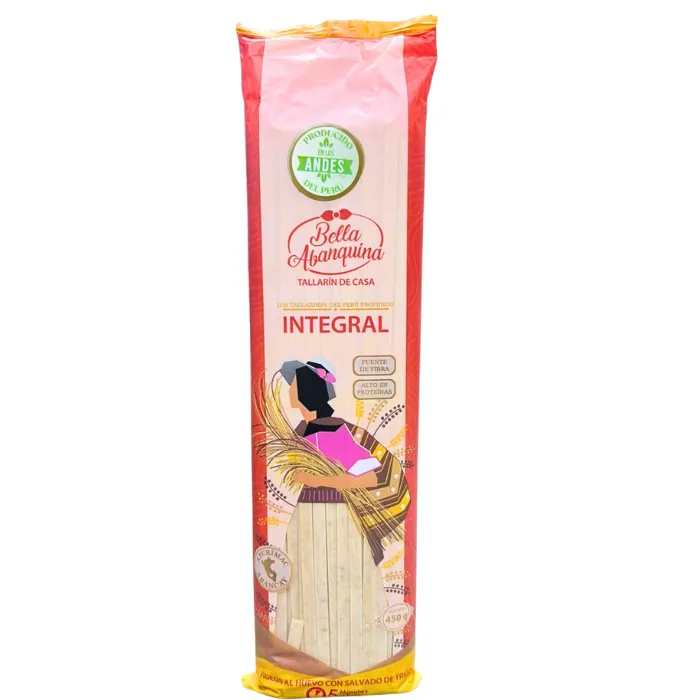 FIDEOS ARTESANALES AL HUEVO INTEGRAL 450G BELLA ABANQUINA