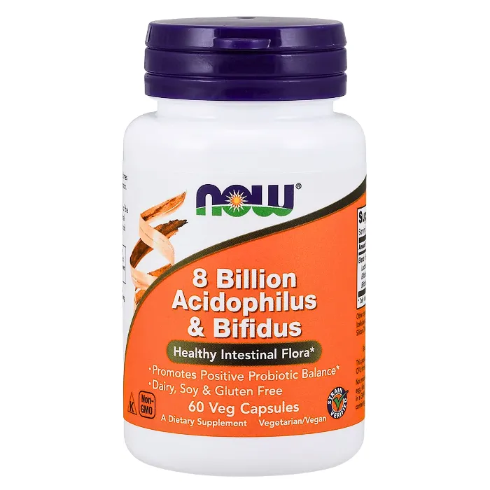 8 Billion Acidophilus & Bifidus 60 capsulas Now